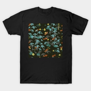 Japanese fish leaves pattern T-Shirt